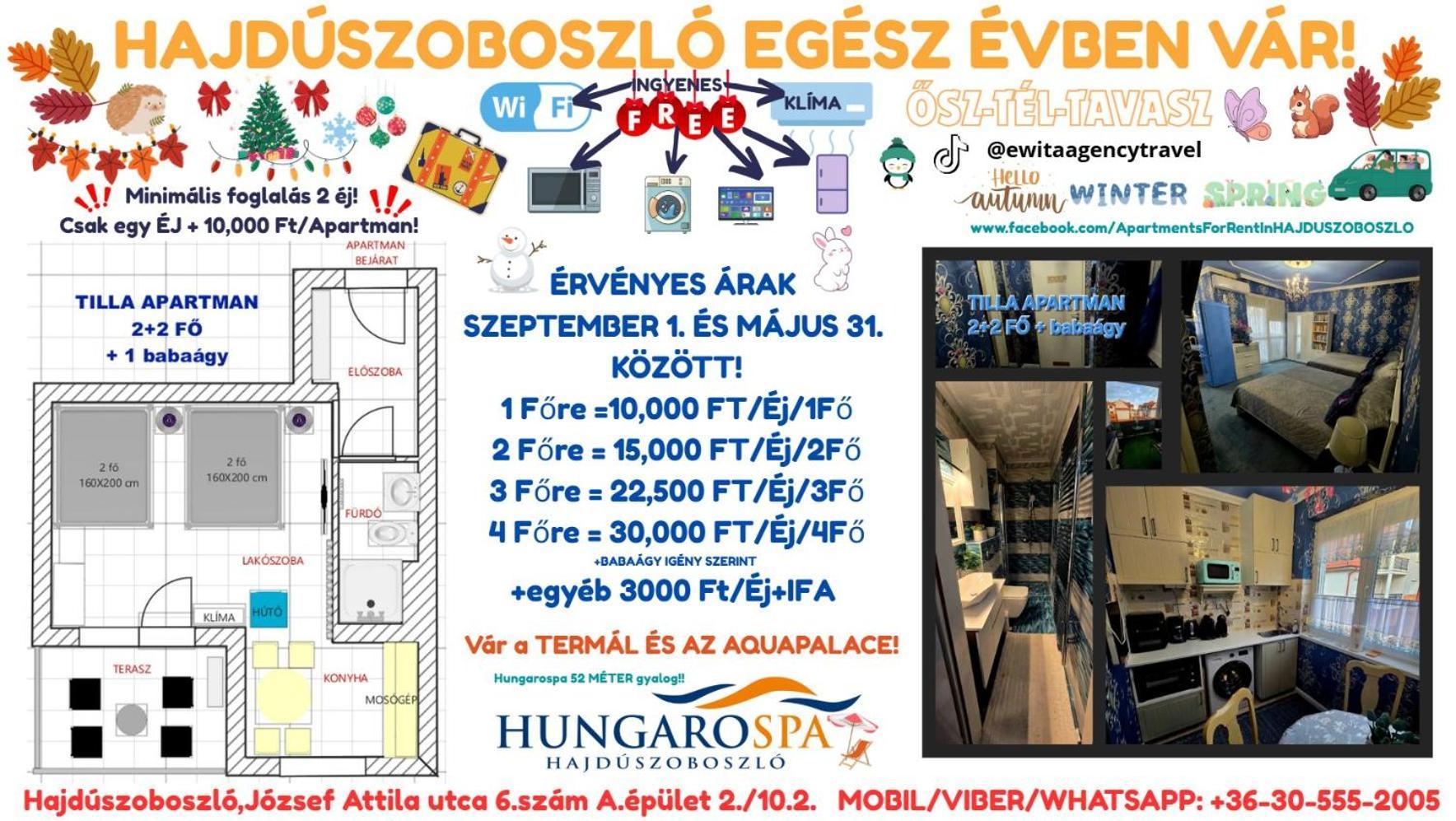 TILLA Stúdió Apartman Hajdúszoboszló Hajduszoboszlo Exterior foto