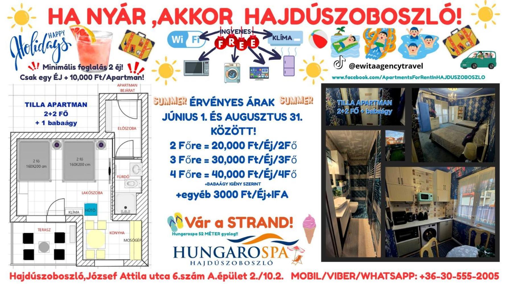 TILLA Stúdió Apartman Hajdúszoboszló Hajduszoboszlo Exterior foto